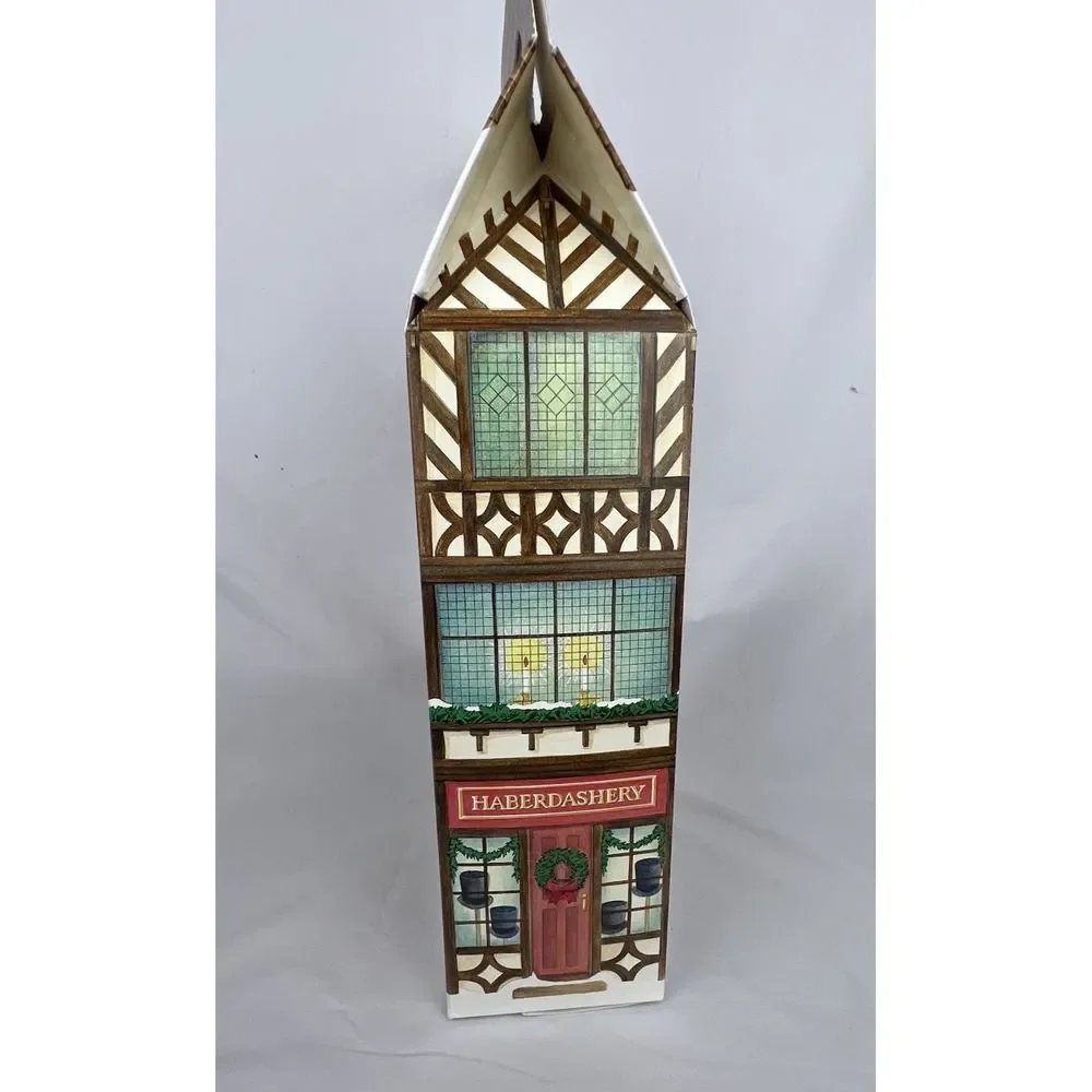 Vtg BYERS CHOICE Caroler Double Christmas Village Storage Display Box Toy Shop